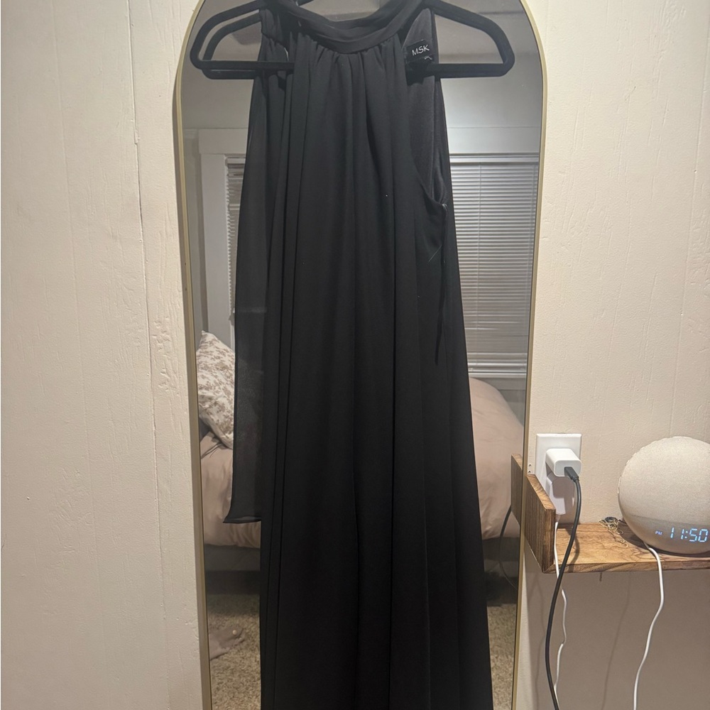 MSK One Shoulder Black Dress